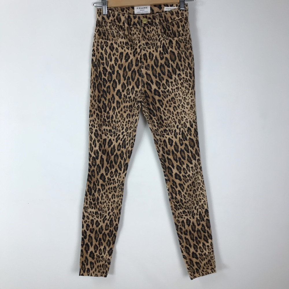 Frame Denim High Rise Leopard Print Jeans - Picture 15 of 16